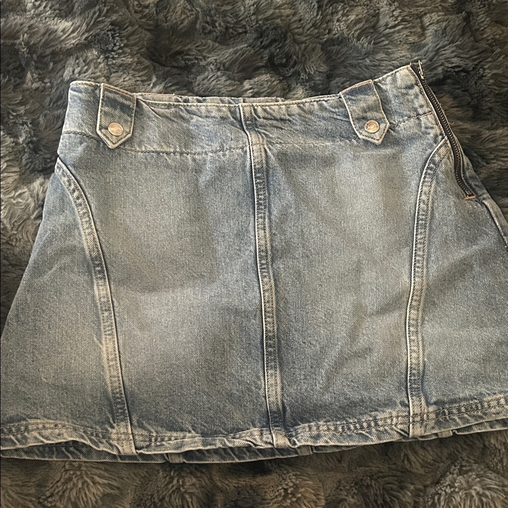 free people denim mini skirt